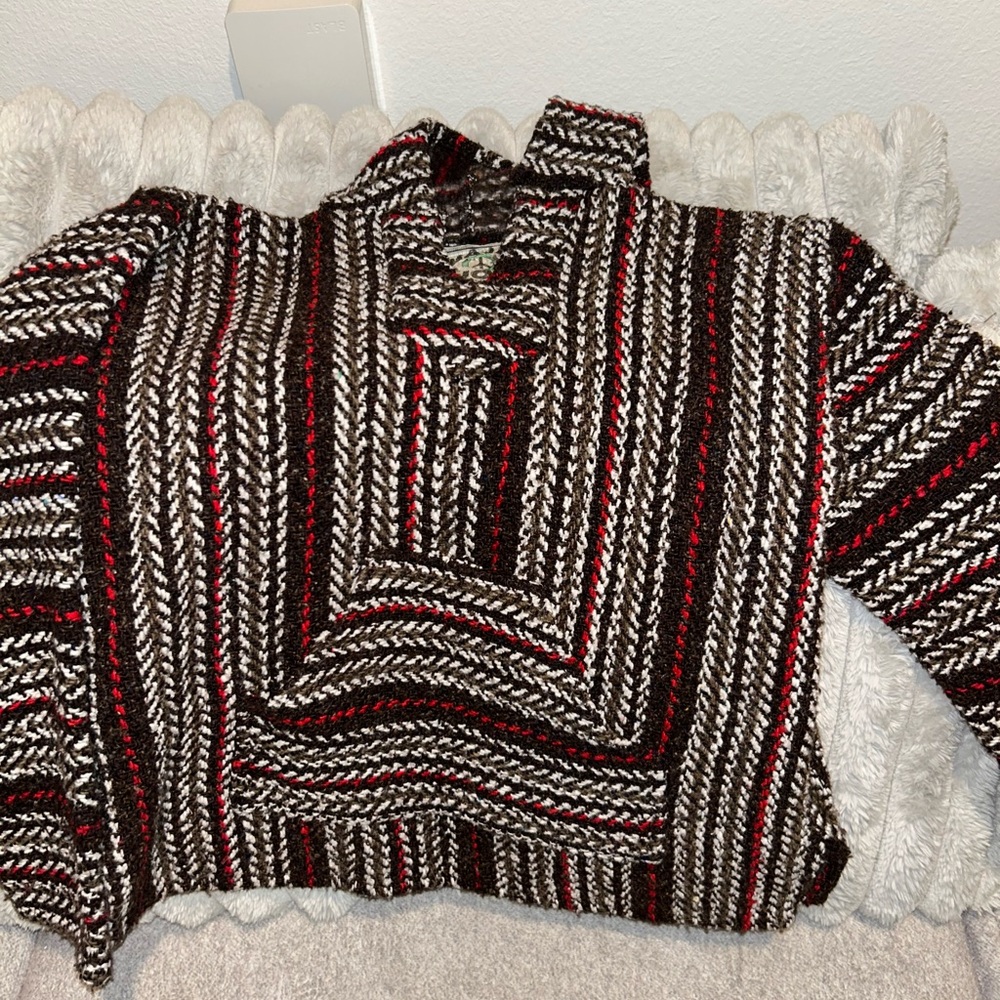 Men's Black and Red Striped Lightweight Jacket